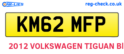 KM62MFP are the vehicle registration plates.