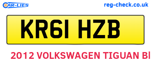 KR61HZB are the vehicle registration plates.