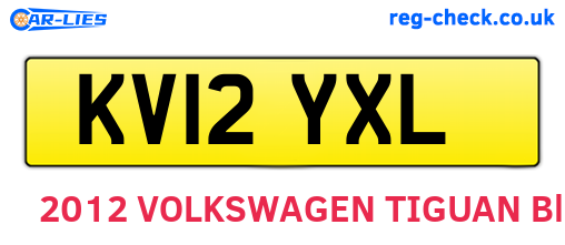 KV12YXL are the vehicle registration plates.