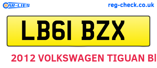 LB61BZX are the vehicle registration plates.