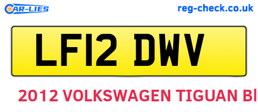 LF12DWV are the vehicle registration plates.