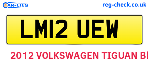 LM12UEW are the vehicle registration plates.