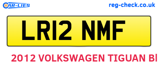 LR12NMF are the vehicle registration plates.