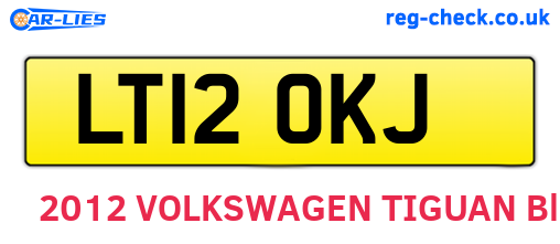 LT12OKJ are the vehicle registration plates.