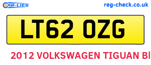 LT62OZG are the vehicle registration plates.