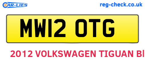 MW12OTG are the vehicle registration plates.