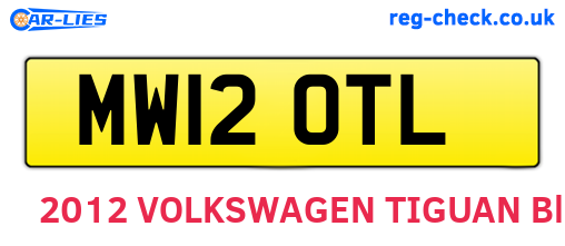 MW12OTL are the vehicle registration plates.