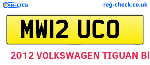 MW12UCO are the vehicle registration plates.