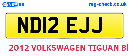 ND12EJJ are the vehicle registration plates.