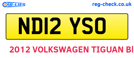 ND12YSO are the vehicle registration plates.