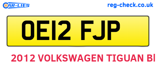 OE12FJP are the vehicle registration plates.
