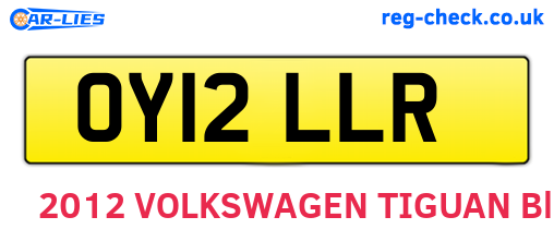 OY12LLR are the vehicle registration plates.