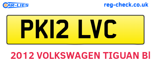 PK12LVC are the vehicle registration plates.
