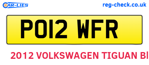 PO12WFR are the vehicle registration plates.