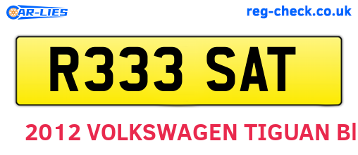 R333SAT are the vehicle registration plates.