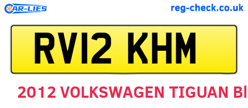 RV12KHM are the vehicle registration plates.