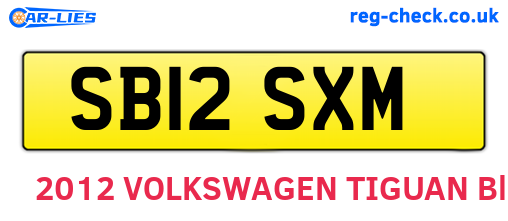 SB12SXM are the vehicle registration plates.