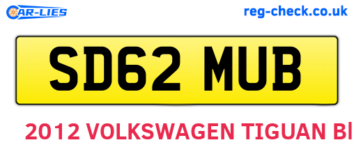 SD62MUB are the vehicle registration plates.