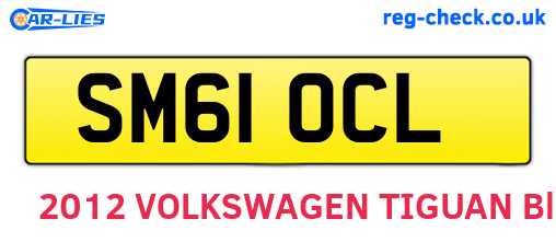 SM61OCL are the vehicle registration plates.