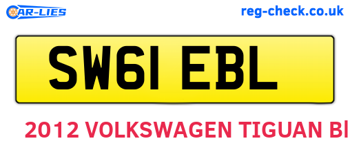 SW61EBL are the vehicle registration plates.