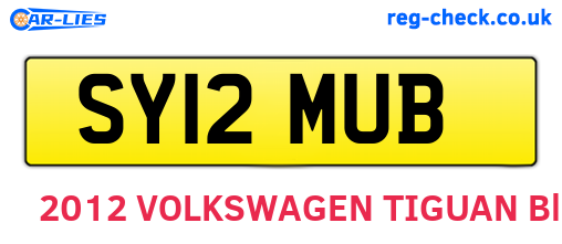 SY12MUB are the vehicle registration plates.