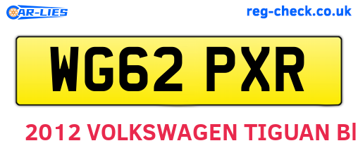 WG62PXR are the vehicle registration plates.