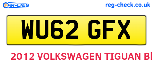 WU62GFX are the vehicle registration plates.