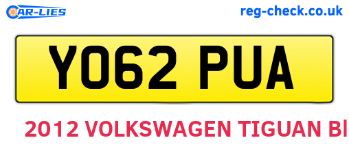 YO62PUA are the vehicle registration plates.