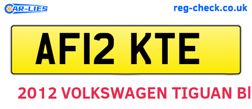 AF12KTE are the vehicle registration plates.