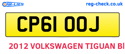 CP61OOJ are the vehicle registration plates.