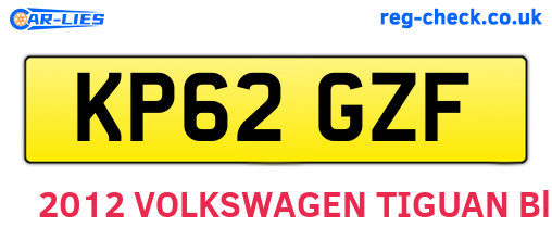 KP62GZF are the vehicle registration plates.