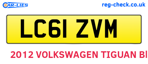 LC61ZVM are the vehicle registration plates.