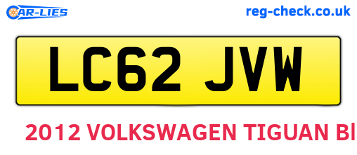 LC62JVW are the vehicle registration plates.
