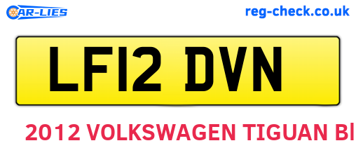 LF12DVN are the vehicle registration plates.