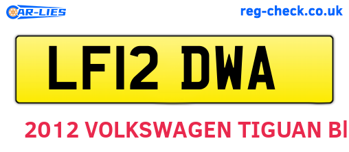 LF12DWA are the vehicle registration plates.
