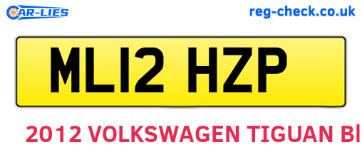 ML12HZP are the vehicle registration plates.