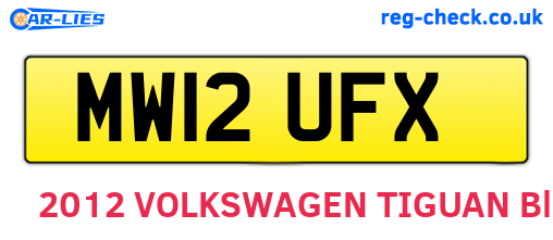 MW12UFX are the vehicle registration plates.