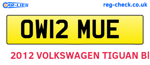OW12MUE are the vehicle registration plates.