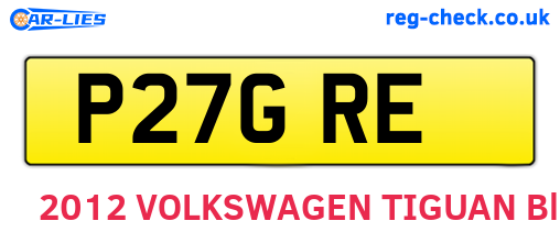 P27GRE are the vehicle registration plates.