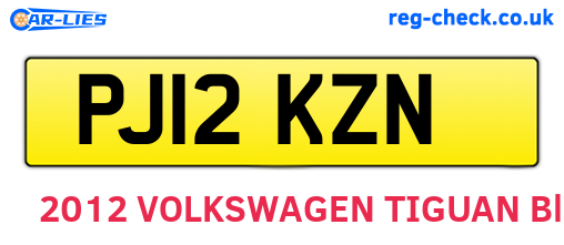 PJ12KZN are the vehicle registration plates.