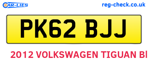 PK62BJJ are the vehicle registration plates.