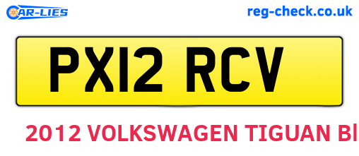 PX12RCV are the vehicle registration plates.