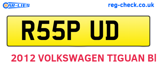 R55PUD are the vehicle registration plates.