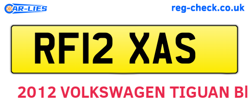 RF12XAS are the vehicle registration plates.