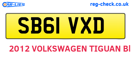 SB61VXD are the vehicle registration plates.