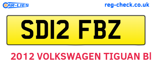 SD12FBZ are the vehicle registration plates.