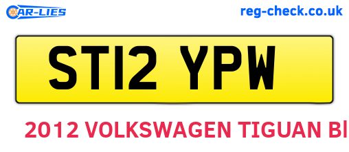 ST12YPW are the vehicle registration plates.