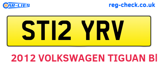 ST12YRV are the vehicle registration plates.