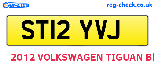 ST12YVJ are the vehicle registration plates.