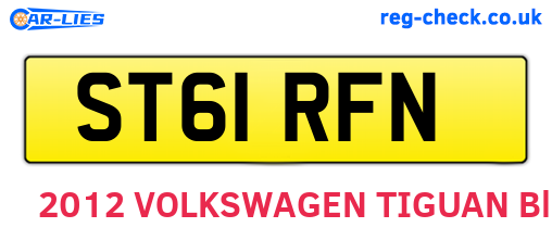ST61RFN are the vehicle registration plates.